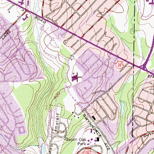 Topographic Map of Powhatan Elementary School, MD