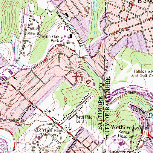 Topographic Map of Powhatan Hill, MD