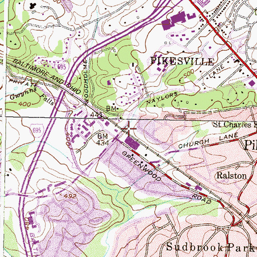 Topographic Map of Roslyn, MD