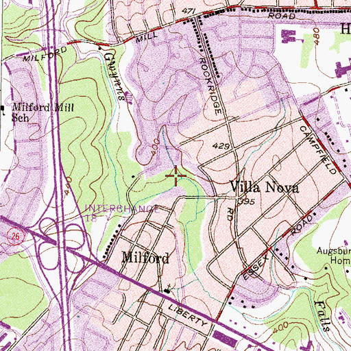 Topographic Map of Villa Nova Park, MD
