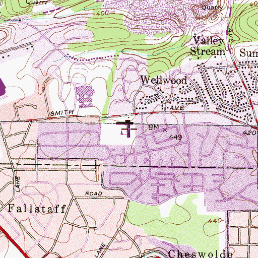 Topographic Map of Wellwood Elementary School, MD