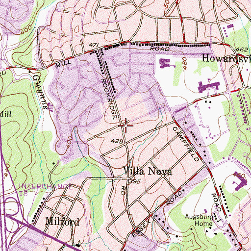 Topographic Map of Willow Glen, MD