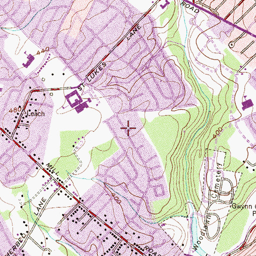Topographic Map of Windsor Mill Manor, MD