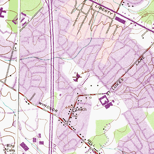 Topographic Map of Woodmoor Elementary School, MD