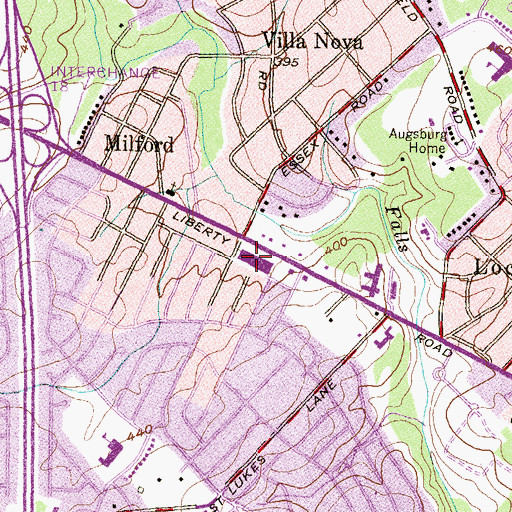 Topographic Map of Woodmoor Shopping Center, MD