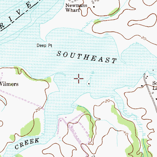 Topographic Map of Island Creek, MD