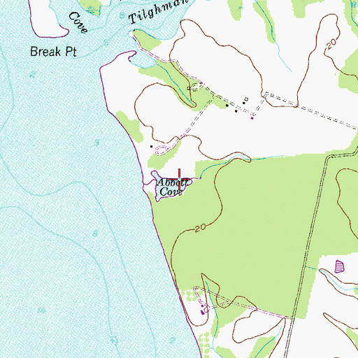 Topographic Map of Abbott Cove, MD