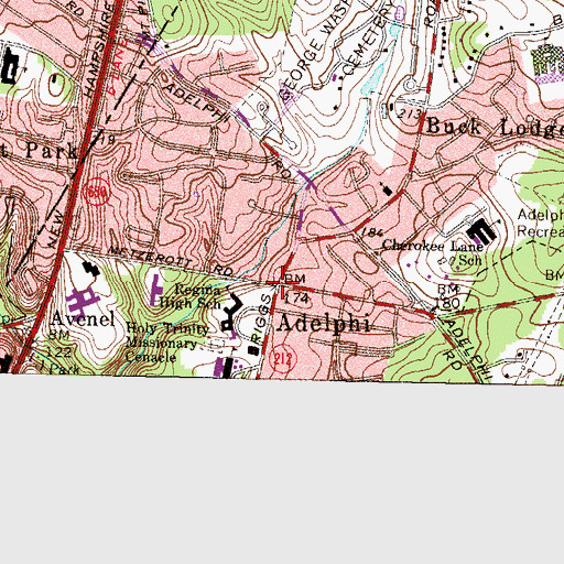 Topographic Map of Adelphi, MD