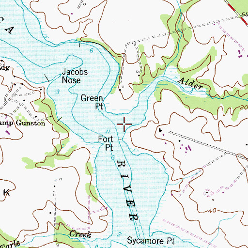 Topographic Map of Alder Branch, MD