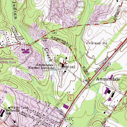 Topographic Map of Ammendale Normal Institute, MD