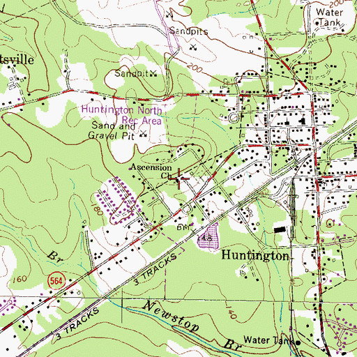 Topographic Map of Ascension Church, MD