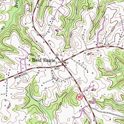 Topographic Map of Bald Eagle, MD