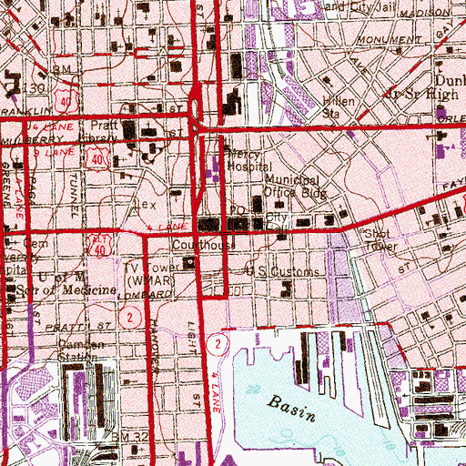 Topographic Map of Baltimore, MD