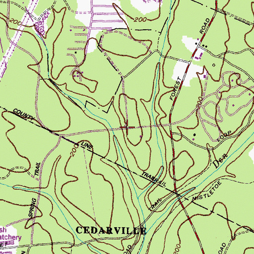 Topographic Map of Bee Oak Trail, MD