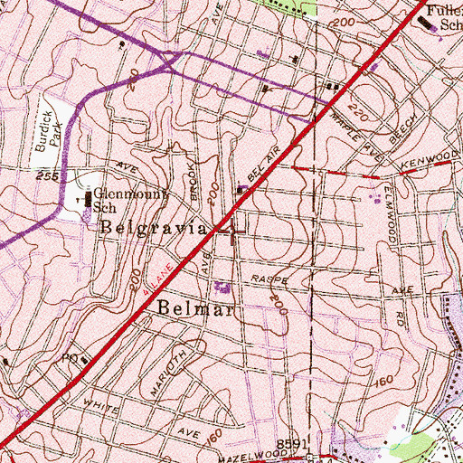 Topographic Map of Belgravia, MD