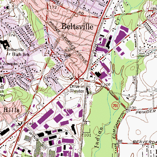 Topographic Map of Beltsville, MD