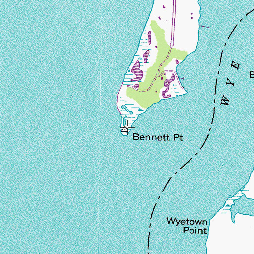 Topographic Map of Bennett Point, MD