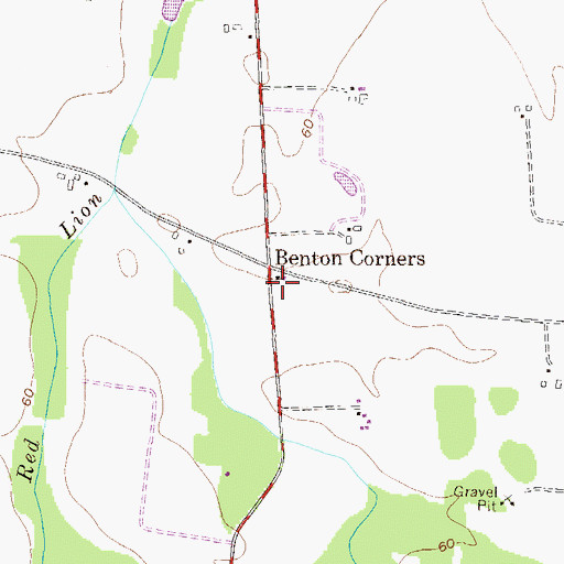 Topographic Map of Benton Corners, MD
