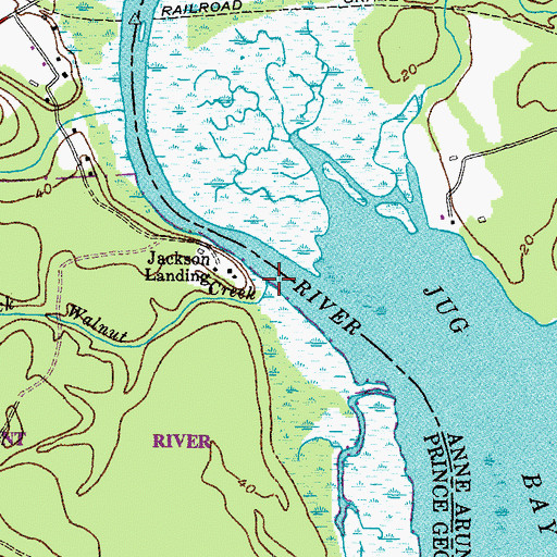 Topographic Map of Black Walnut Creek, MD