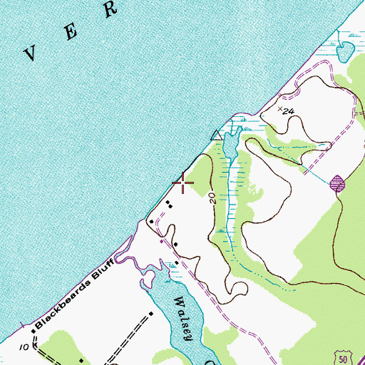 Topographic Map of Blackbeards Bluff, MD