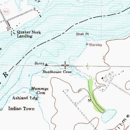 Topographic Map of Boathouse Cove, MD