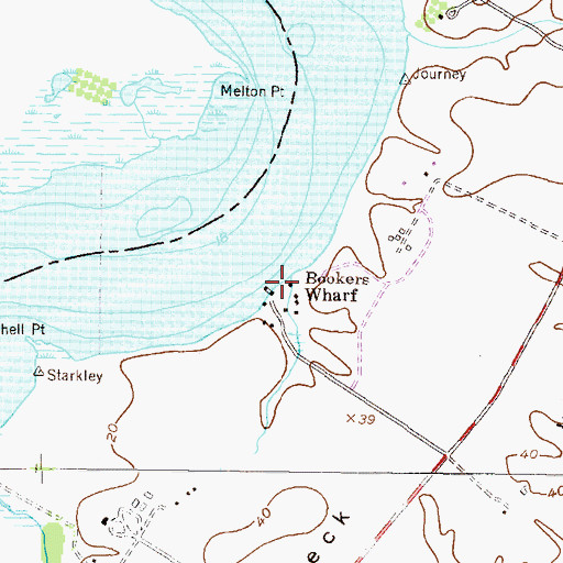 Topographic Map of Bookers Wharf, MD