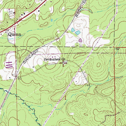 Topographic Map of Jerusalem Cemetery, AR