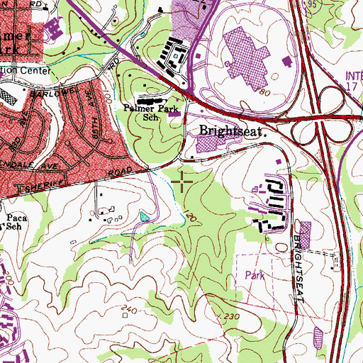 Topographic Map of Brightseat, MD