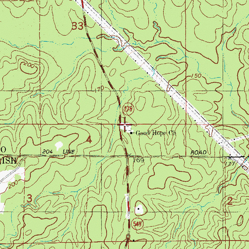 Topographic Map of Good Hope Cemetery, AR