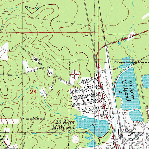 Topographic Map of Huttig Cemetery, AR