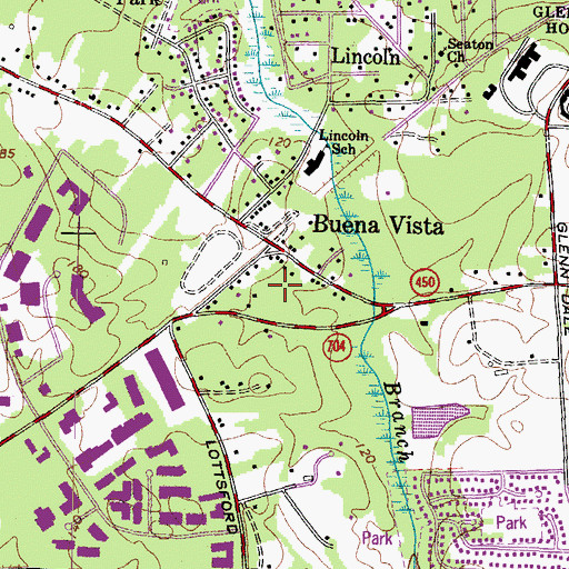 Topographic Map of Buena Vista, MD
