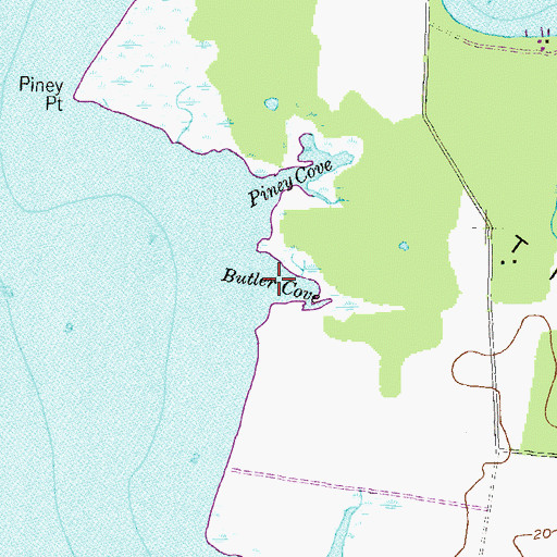 Topographic Map of Butler Cove, MD