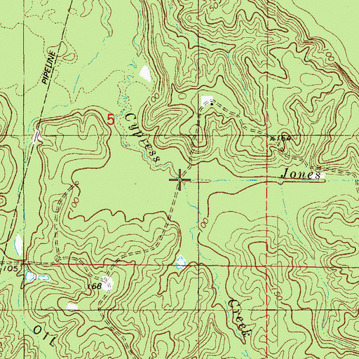 Topographic Map of Jones Bayou, AR