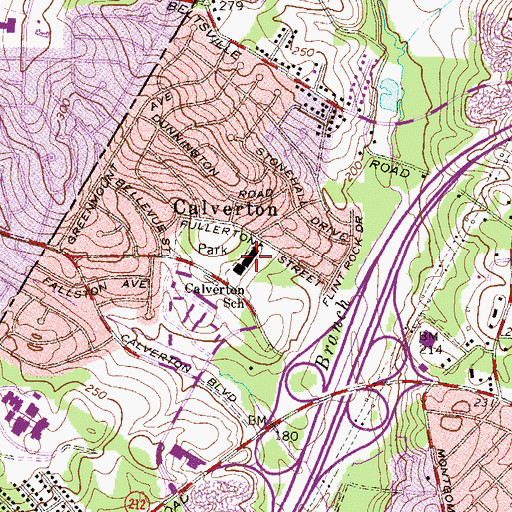 Topographic Map of Calverton Elementary School, MD