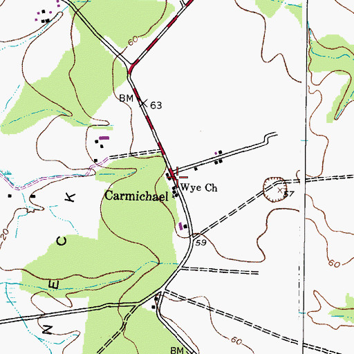 Topographic Map of Carmichael, MD