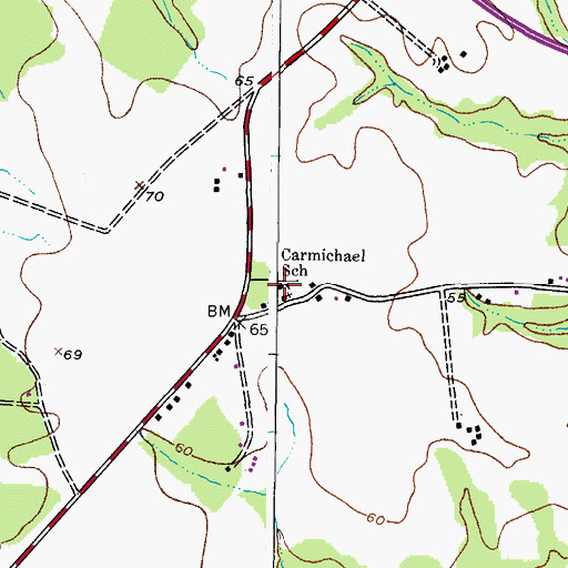 Topographic Map of Carmichael School, MD