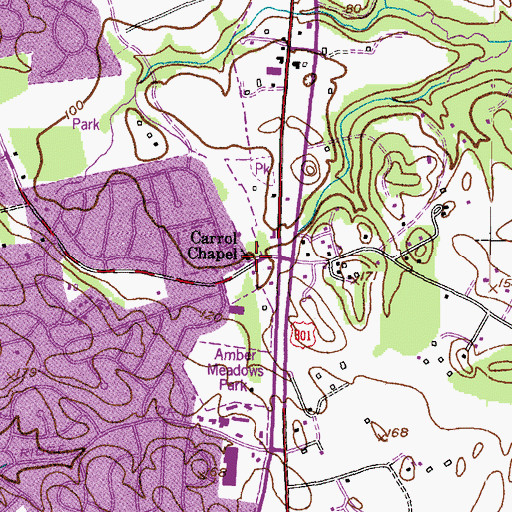 Topographic Map of Carrol Chapel, MD