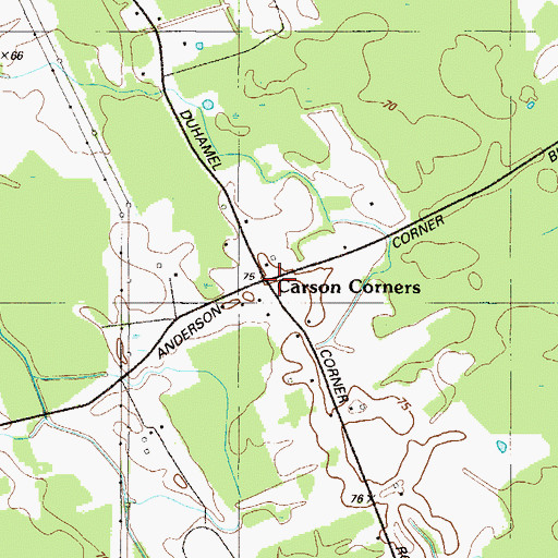 Topographic Map of Carson Corners, MD