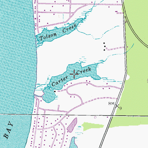 Topographic Map of Carter Creek, MD