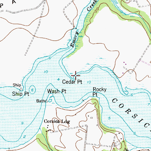 Topographic Map of Cedar Point, MD