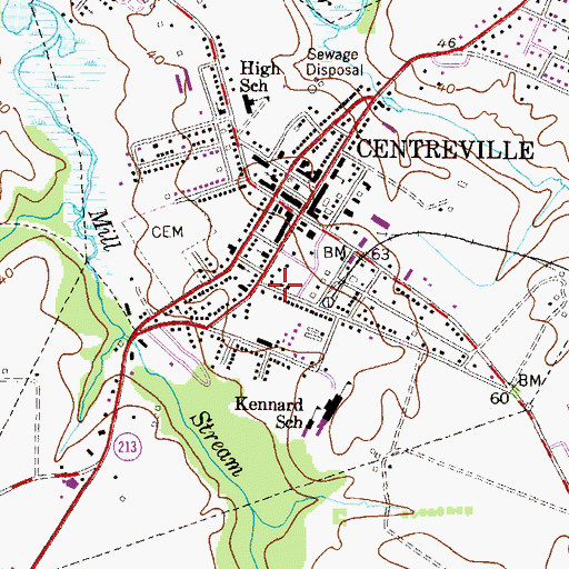 Topographic Map of Centreville, MD