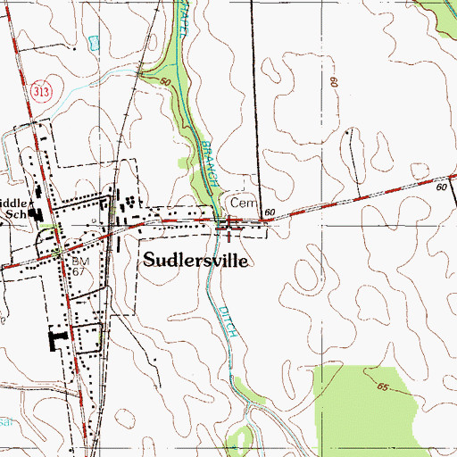 Topographic Map of Chapel Branch Ditch, MD