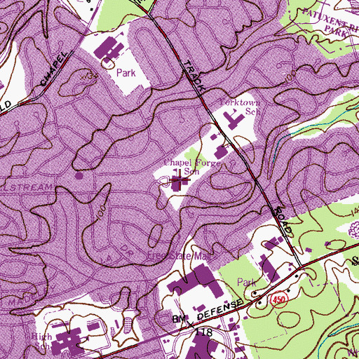 Topographic Map of Chapel Forge Early Childhood Center, MD