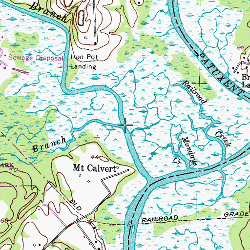 Topographic Map of Charles Branch, MD