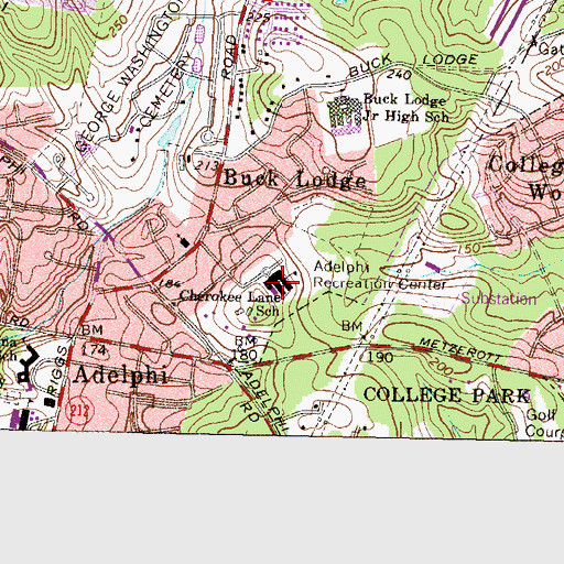 Topographic Map of Cherokee Lane Elementary School, MD