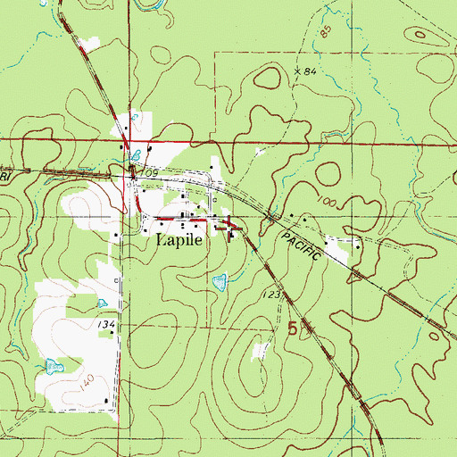 Topographic Map of Lapile Methodist Church, AR