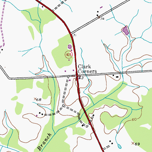 Topographic Map of Clark Corners, MD