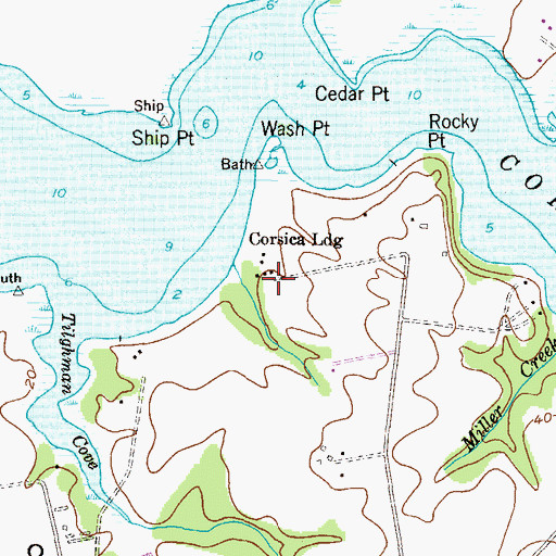 Topographic Map of Corsica Landing, MD