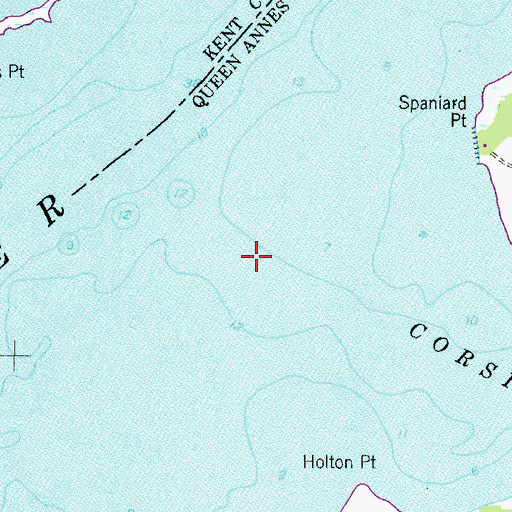 Topographic Map of Corsica River, MD