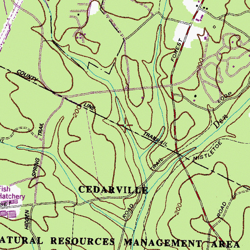 Topographic Map of County Line Trail, MD
